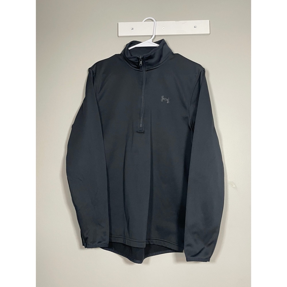 Under Armour Quarter Zip Pullover Mens Small Black Excellent ColdGear Athletic